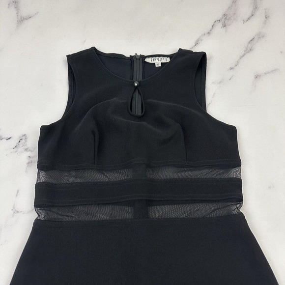 Rampage Womens Vintage 90s Maxi Dress Gown Size S Black Mesh Trim Sheath - Picture 2 of 11